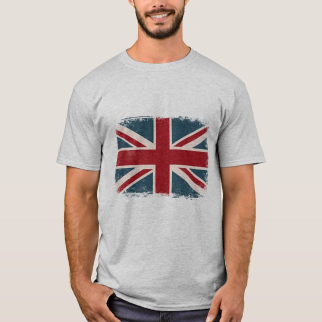 DISTRESSED UNION JACK BRITISH FLAG T-SHIRT (Front)