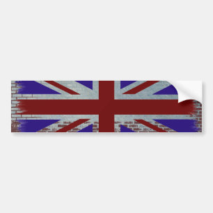 Distressed Union Jack Bumper Sticker