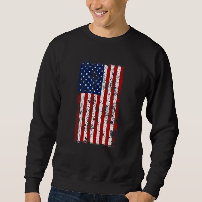 Distressed US American Flag Sweatshirt (Front)