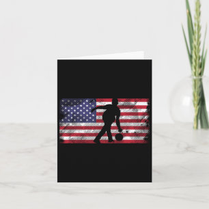 Distressed Us Flag Bowler Bowling Patriotic Men Wo Card