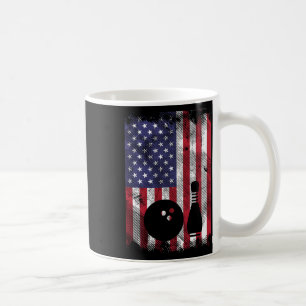 Distressed Us Flag Bowling Patriotic Bowler Men Wo Coffee Mug