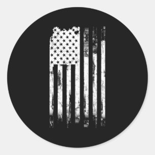 Distressed Usa America Flag Classic Round Sticker