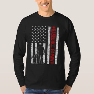Distressed USA American Flag Baseball Papaw Father T-Shirt