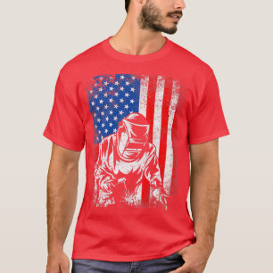 Distressed USA American Flag Welder Welding Men Pa T-Shirt
