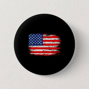 Distressed Usa Flag American 4th Of July Gift Men 6 Cm Round Badge