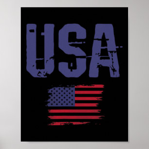 Distressed Usa Men Women Kids Patriotic 4th Of Jul Poster