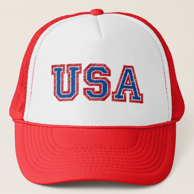 Distressed "USA" Trucker Hat (Front)