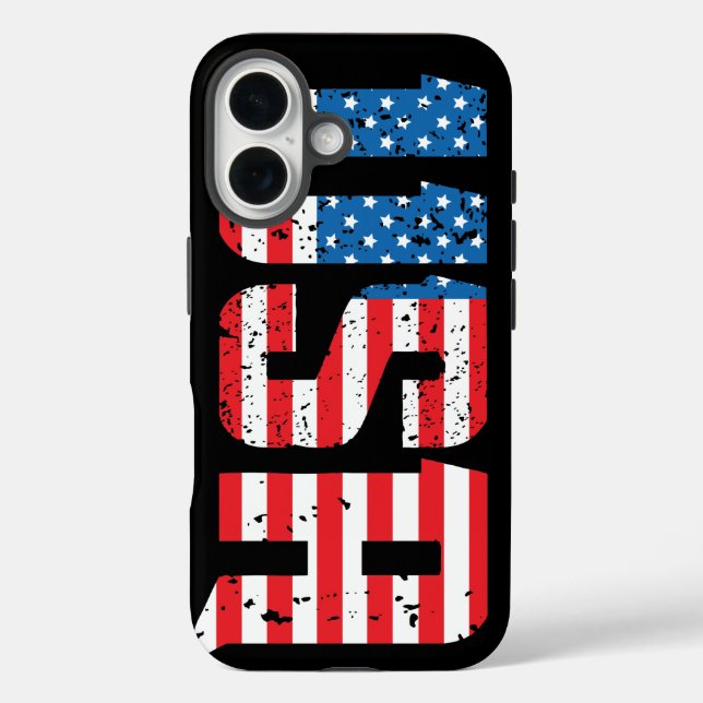 Distressed USA with American flag background Case-Mate iPhone Case (Back)
