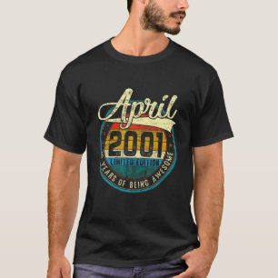 Distressed Vintage April 2001 20Th Birthday Gift 2 T-Shirt