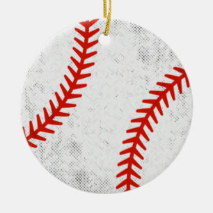 Distressed Vintage Baseball Retro Athletic Style Ceramic Ornament