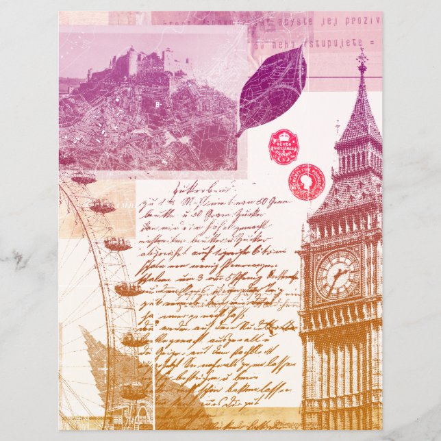 Distressed Vintage Ben Journal Scrapbook Paper (Front)