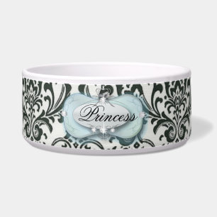 distressed vintage black and white damask