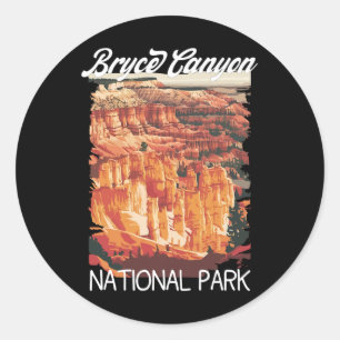 Distressed Vintage Bryce Canyon 2025 National Park Classic Round Sticker