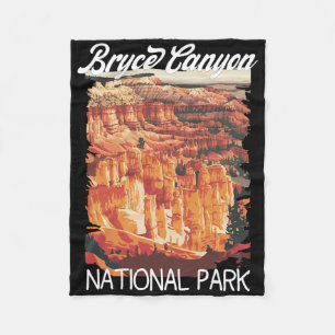 Distressed Vintage Bryce Canyon 2025 National Park Fleece Blanket