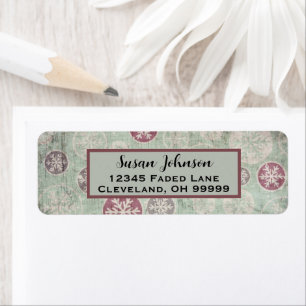 Distressed Vintage Christmas Faded Ornament Return Address Label