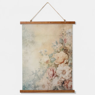 Distressed Vintage Floral Hanging Tapestry