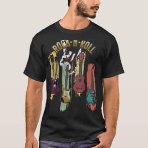 Distressed Vintage Guitar Retro Rock & Roll Music  T-Shirt
