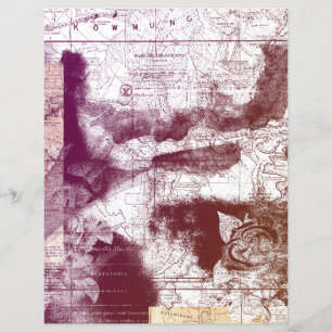 Distressed Vintage Map Journal Scrapbook Paper