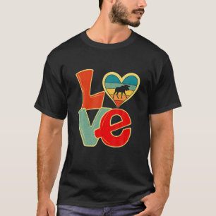 Distressed Vintage Moose Lover Animals Valentines T-Shirt