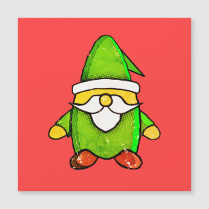 Distressed Vintage Newsprint Green Gnome