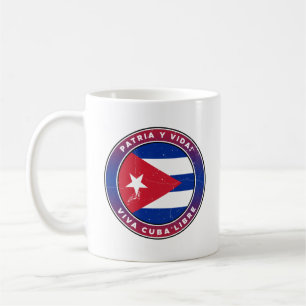 Distressed Vintage Patria y Vida Viva Cuba Libre Coffee Mug