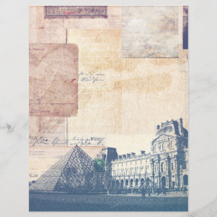 Distressed Vintage Pyramid Travel Scrapbook Paper