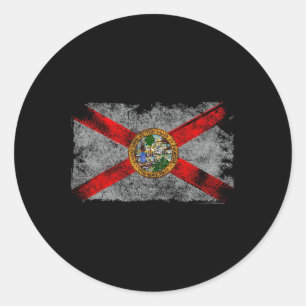Distressed Vintage Retro Usa Patriotic Fl State Fl Classic Round Sticker