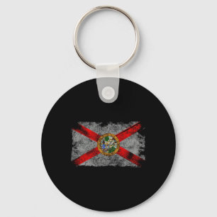 Distressed Vintage Retro Usa Patriotic Fl State Fl Key Ring
