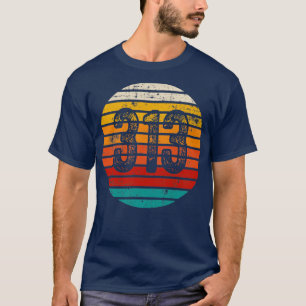 Distressed Vintage Sunset 313 Area Code T-Shirt