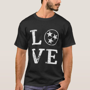 Distressed Vintage Tennessee State Flag Retro Love T-Shirt