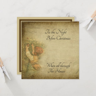 Distressed Vintage Tis the Night Before Christmas Card
