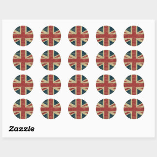 Distressed vintage Union Jack flag  Classic Round Sticker