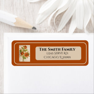 Distressed Vintage Victorian Poppy Return Address Label