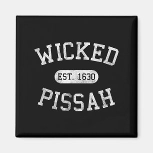 Distressed Vintage Wicked Ah Boston Ma Gag Bostoni Magnet