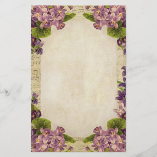 Distressed Violets and Music Stationery