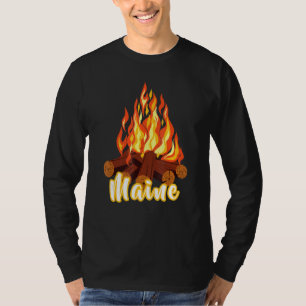 Distressed Visit Maine Vacation Camping Camp Bon F T-Shirt