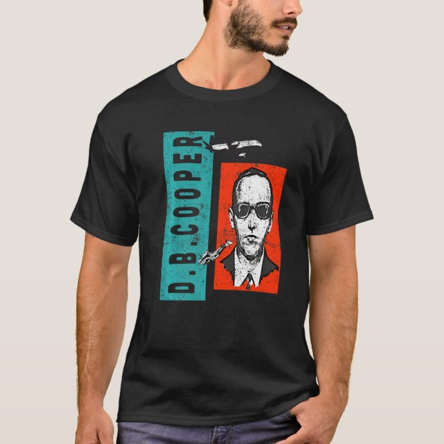 Distressed Wanted D B Cooper Sketch Cryptid Urban  T-Shirt (Front)