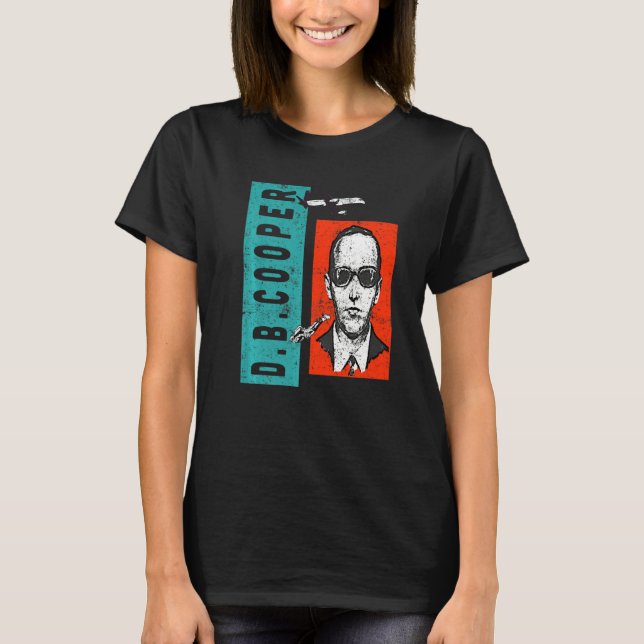 Distressed Wanted D B Cooper Sketch Cryptid Urban  T-Shirt (Front)
