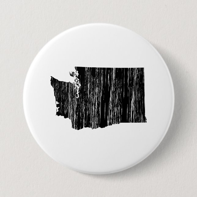 Distressed Washington State Outline 7.5 Cm Round Badge (Front)