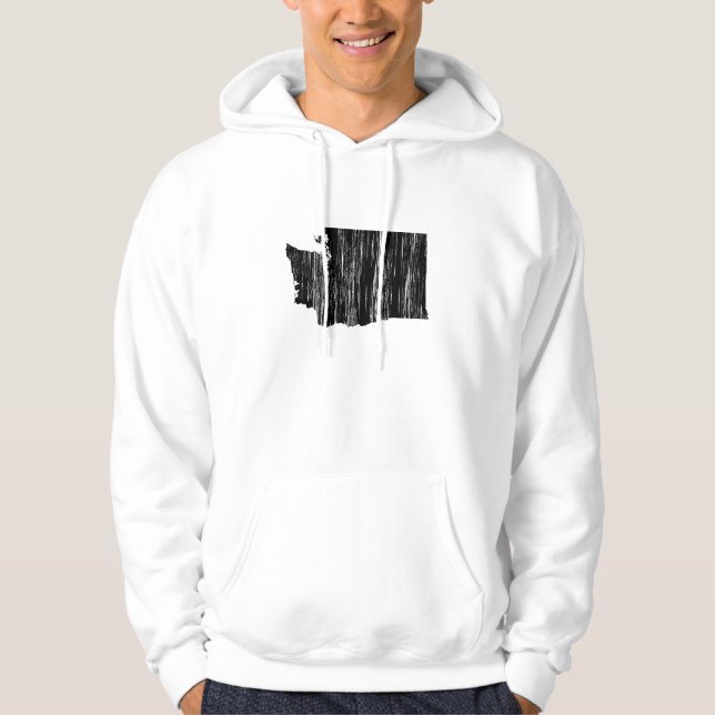Distressed Washington State Outline Hoodie (Front)