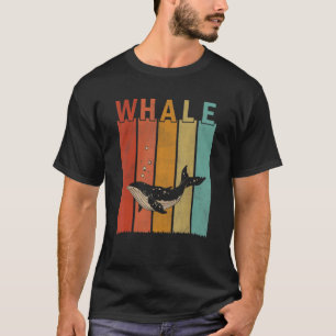 Distressed Whale   Men Women Kid Cute Whale Retro T-Shirt