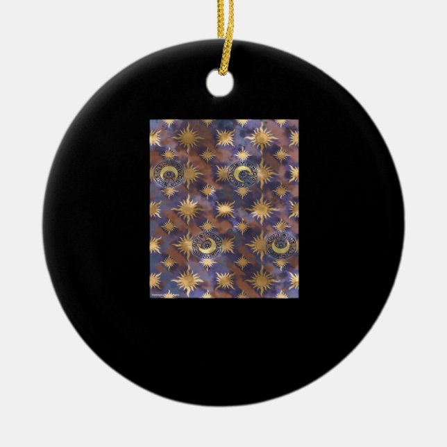 Distressed Whimsigoth Wallpaper Ceramic Ornament (Front)