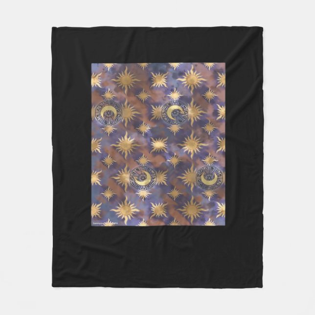 Distressed Whimsigoth Wallpaper Fleece Blanket (Front)