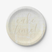 Distressed White Triangles Desert Plates