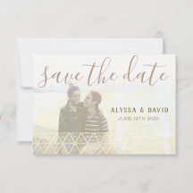 Distressed White Triangles Photo Save the Date
