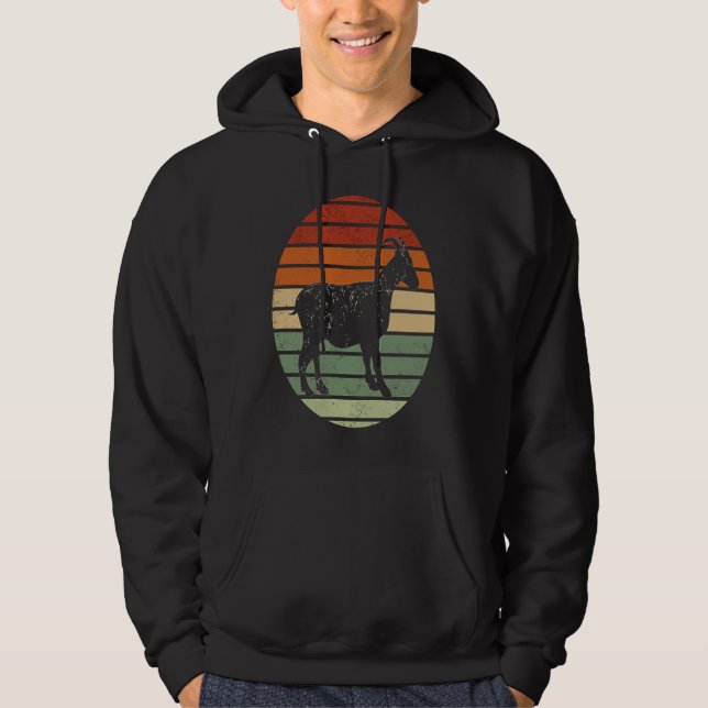 Distressed  with A Goat Vintage Goats Farmer Hoodie (Front)