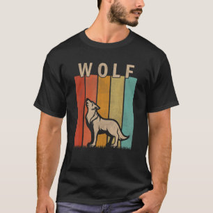 Distressed Wolf Men Women Kid Cute Wolf Retro T-Shirt