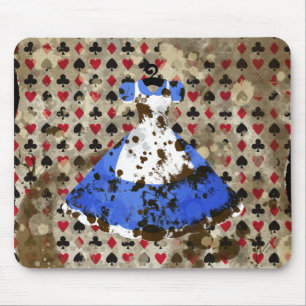 Distressed Wonderland Alice Pattern Mouse Pad