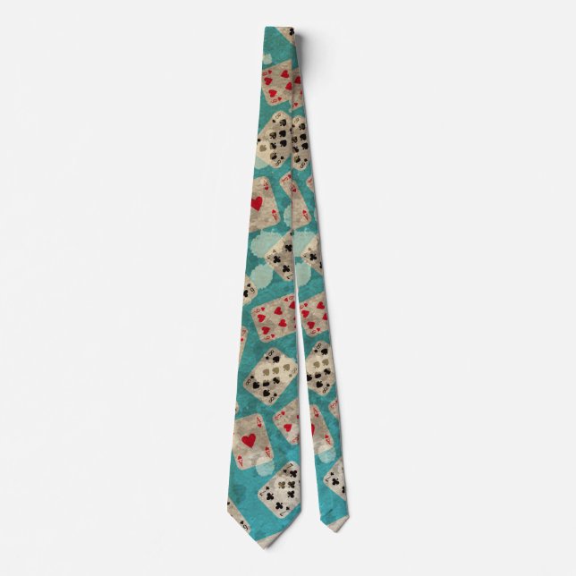Distressed Wonderland Alice Pattern Tie (Front)