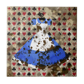 Distressed Wonderland Alice Pattern Tile